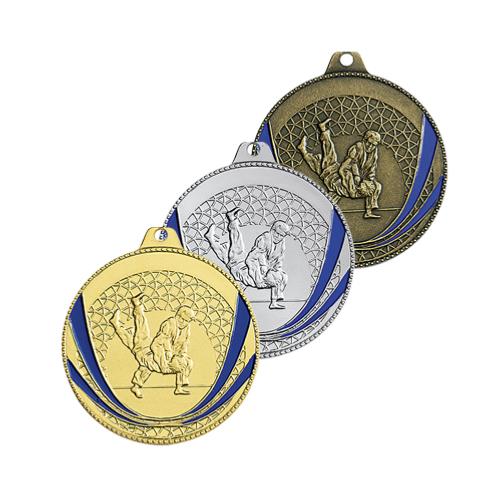 Médaille frappée bicolore judo Ø50mm - M253Z