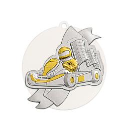 Médaille karting acrylique métal Ø80mm