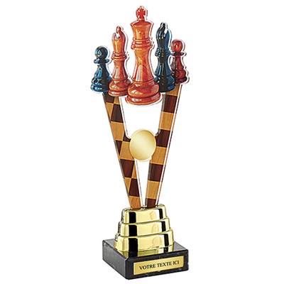 Trophée échecs plexiglas 24cm - PN012