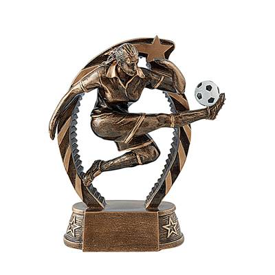 Trophée foot femme résine 19cm - RS0124