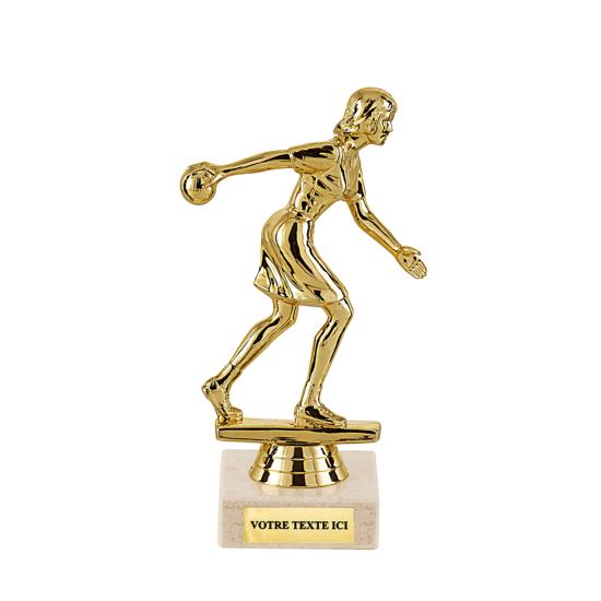 Trophée bowling femme plastique 12cm - MSJ015