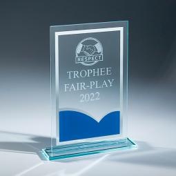 Trophée verre décor rouge <br> 3 tailles disponibles