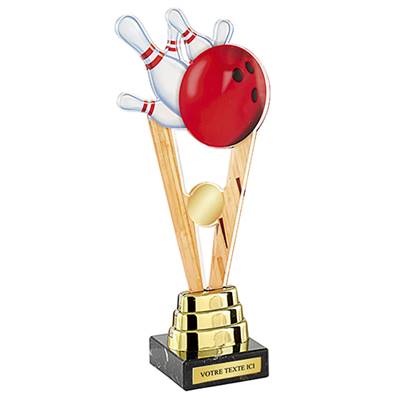 Trophée bowling plexiglas 25cm - PN011