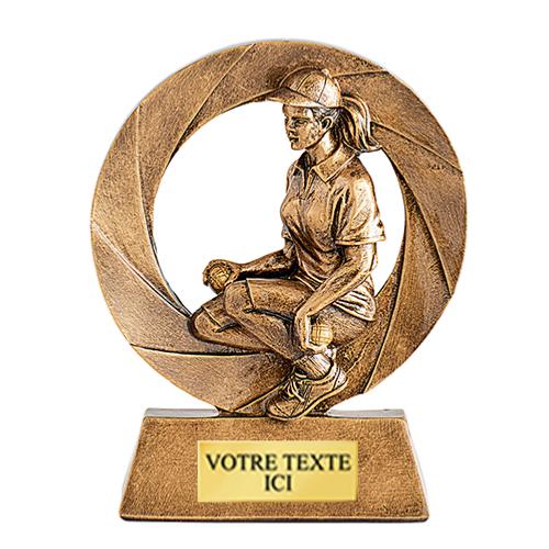 Trophée pétanque femme résine 11cm - RS3117