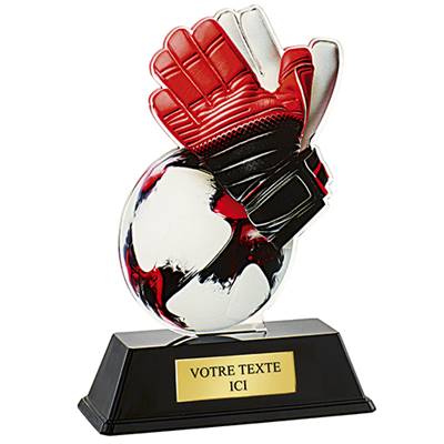 Trophée foot gardien plexiglas 16cm - PN053