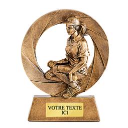 Trophée pétanque femme résine 11cm
