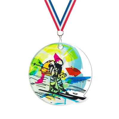 Médaille ski plexiglas Ø50mm - MAN100
