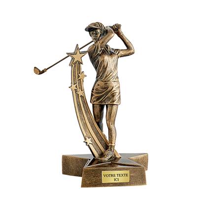 Trophée golf femme résine 21cm - RS3427