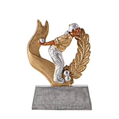 Trophée pétanque femme résine 10cm - RS229