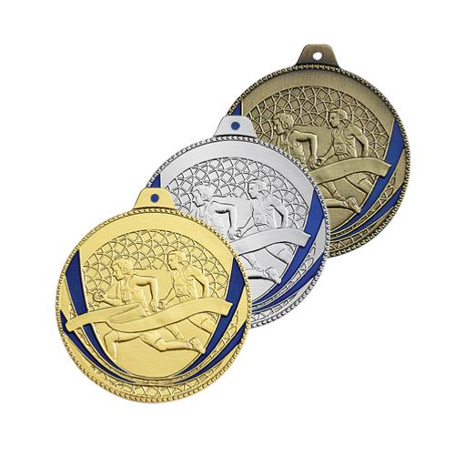 Médaille frappée bicolore cross Ø50mm