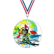 Médaille ski plexiglas Ø50mm