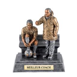 Trophée foot coach résine 17x21cm