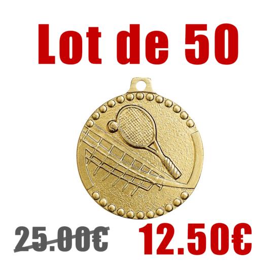 Médaille fer tennis Ø32mm lot 50
