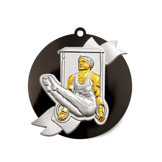 Médaille gym homme acrylique métal Ø80mm