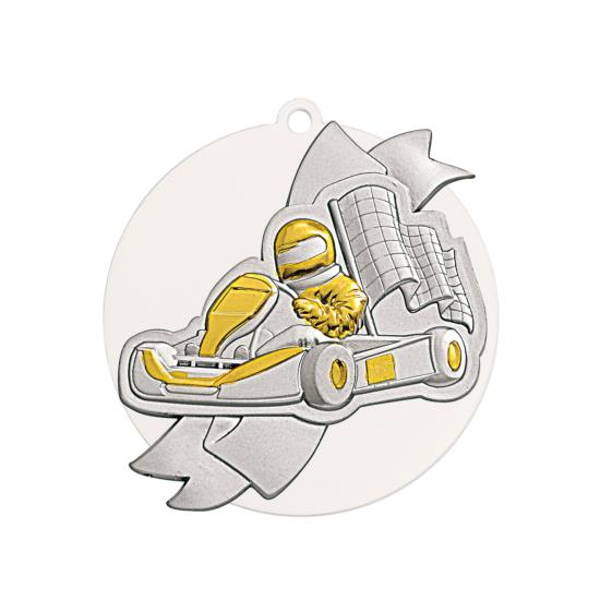 Médaille karting acrylique métal Ø80mm