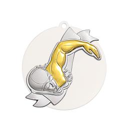 Médaille natation acrylique métal Ø80mm