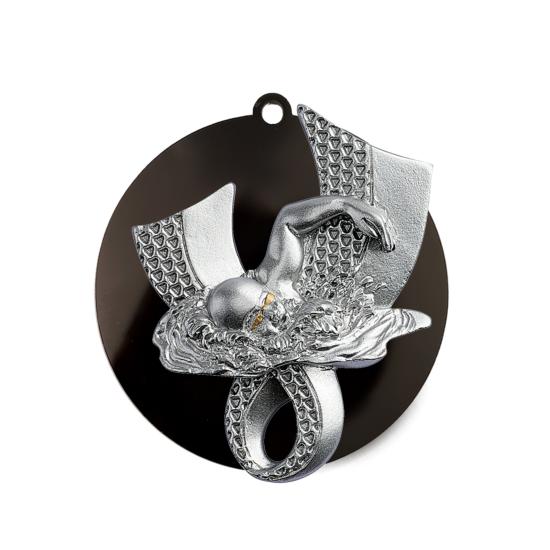 Médaille natation fond noir ou blanc Ø70mm