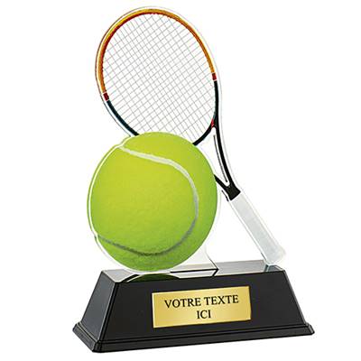 Trophée tennis plexiglas 16cm