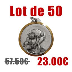 Médaille cyclisme argent laiton Ø32mm lot 50