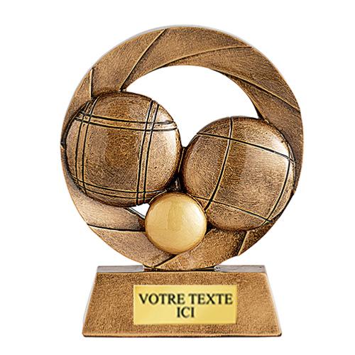 Trophée boule pétanque résine 11cm - RS3116