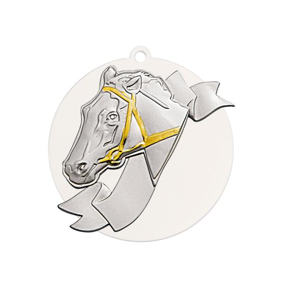 Médaille équitation acrylique métal Ø80mm