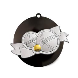 Médaille pétanque acrylique métal Ø80mm