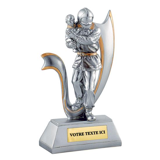 Trophée pompier résine 20cm