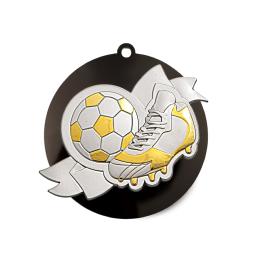 Médaille foot acrylique métal Ø80mm