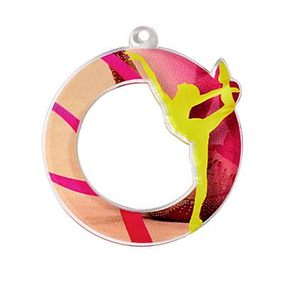 Médaille gymnastique plexiglas Ø50mm - MAN06