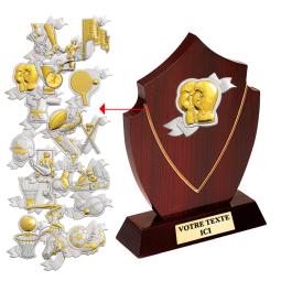 Trophée bois personnalisé discipline au choix