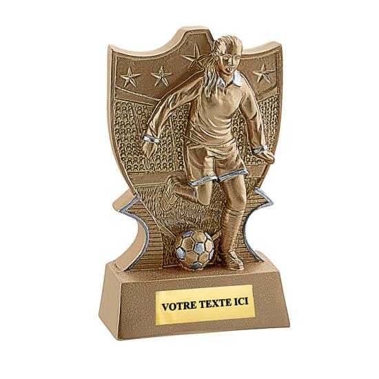 Trophée foot femme résine 11cm