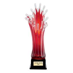 Trophée verre rouge soufflé <br> 3 tailles disponibles