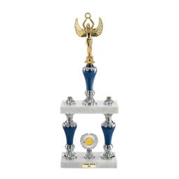 Trophée colonne argent bleu 48cm - 4326