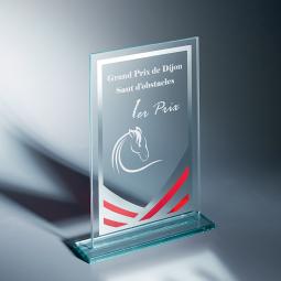Trophée verre décor rouge <br> 3 tailles disponibles