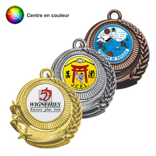 Lot 20 Médailles avec centre couleur Ø50mm