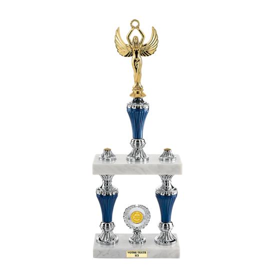 Trophée colonne argent bleu 48cm - 4326