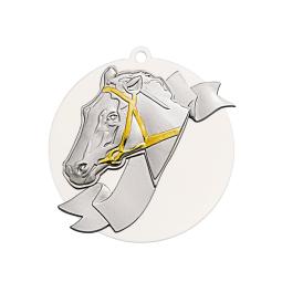 Médaille équitation acrylique métal Ø80mm