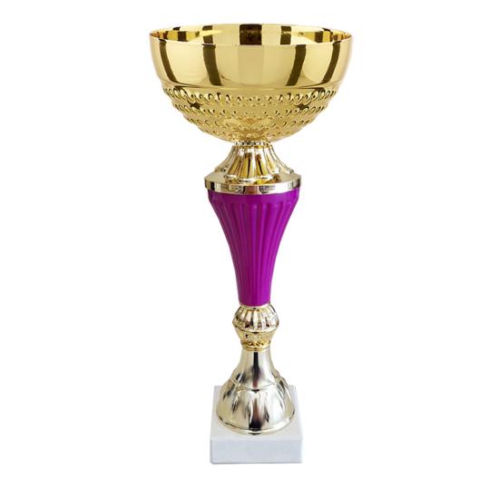 Coupe Trophée Couleur Or sur Socle Bois de Rose de 11.75 H