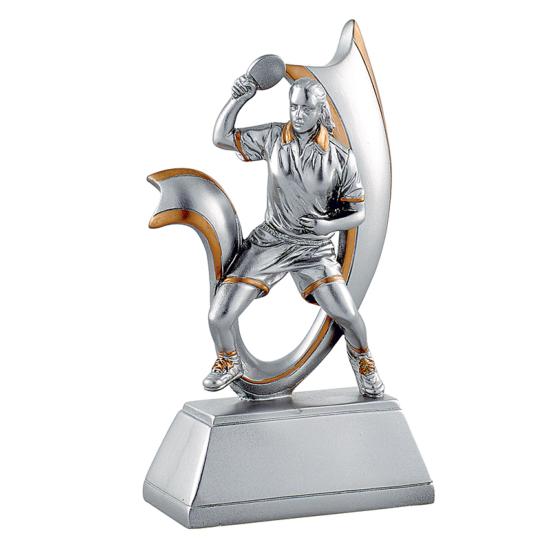 Trophée tennis de table femme résine 15cm - RS1716