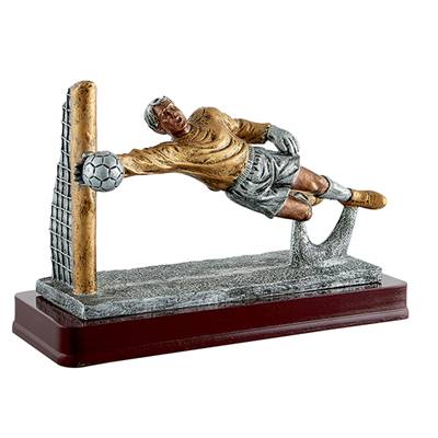 Trophée foot gardien résine 33x22cm - RS0066