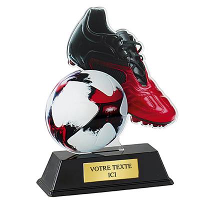 Trophée foot plexiglas 16cm - PN028