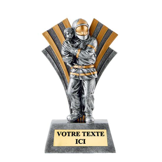 Trophée pompier résine 16cm