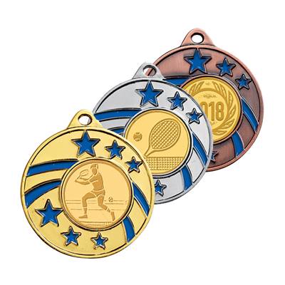 Médaille émaillée bleu Ø50mm - M523Z