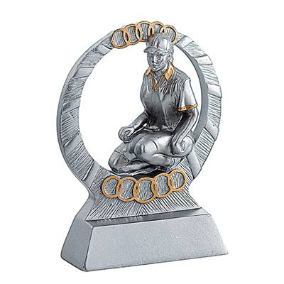 Trophée pétanque femme résine 11cm - RS2532