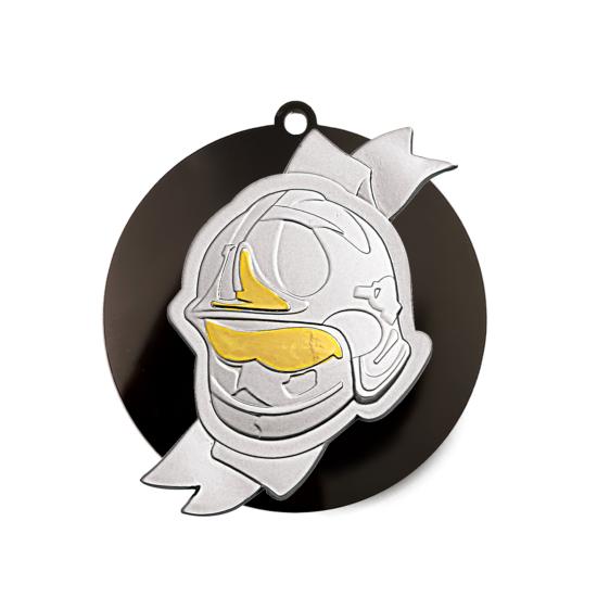 Médaille pompier acrylique métal Ø80mm