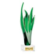 Trophes verre design vert 25cm - 1010